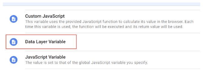 Data layer variable