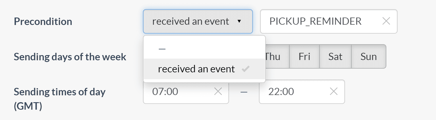 Event precondition