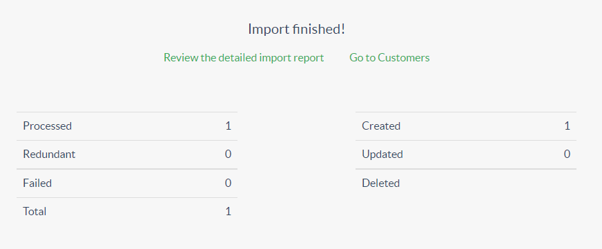 Import finished