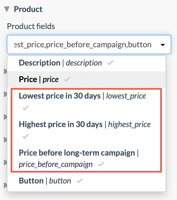 Price settings 2