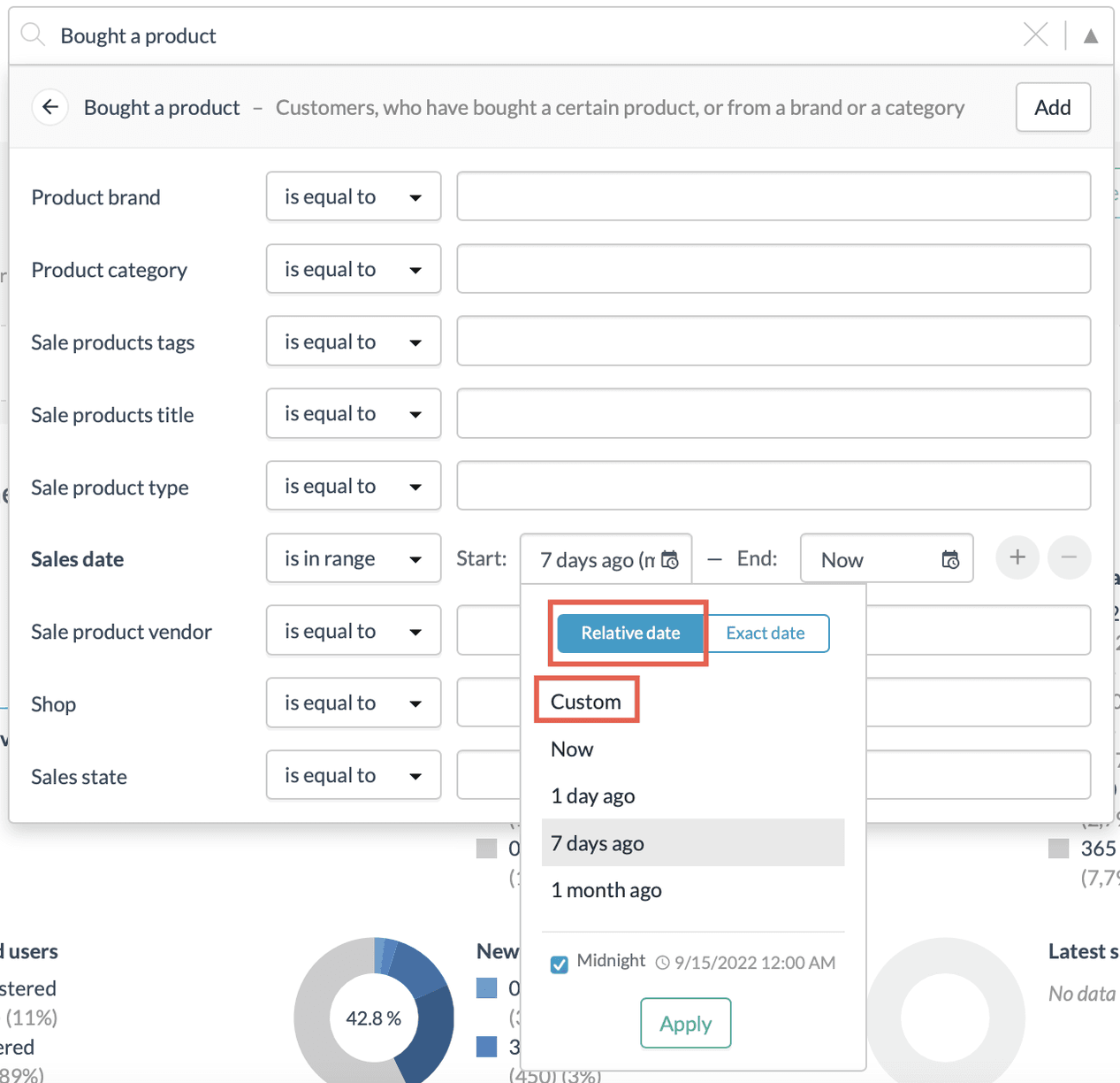 Relative date custom